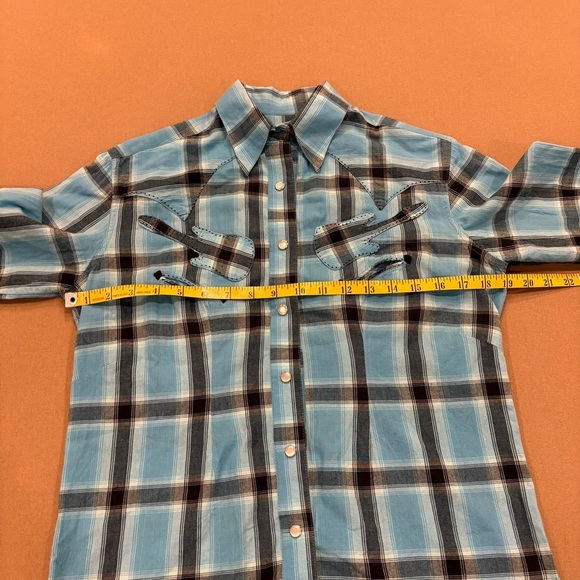 Rockmount Ranch Wear Women’s Plaid Western Pearl Snap Guitar Button Down Small - Picture 7 of 12